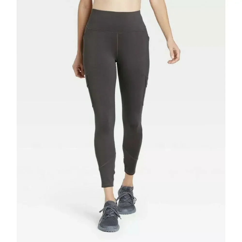 Women's High-Waisted Cargo Leggings All in Motion Charcoal Gray XS NWT - Picture 1 of 8